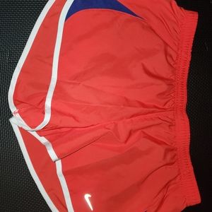 Nike lined shorts with draw string red size M